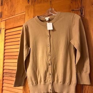 J Crew Tan Cardigan Sweater NWT
